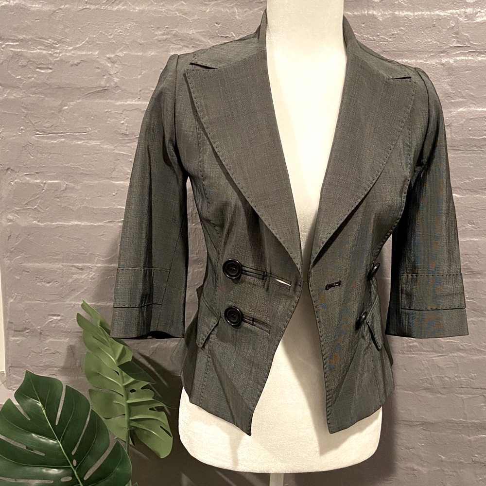 Gray Fitted Blazer Size 2